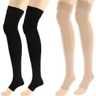 Medical Compression Stockings Support Thigh High Varicose Veins Open Toe Socks