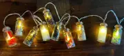 Halloween MAD SCIENTIST LAB BOTTLE STRING LIGHTS~Glass*Witches Brew Potion Jar