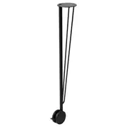 KRILLE leg with castor, black, 70 cm
