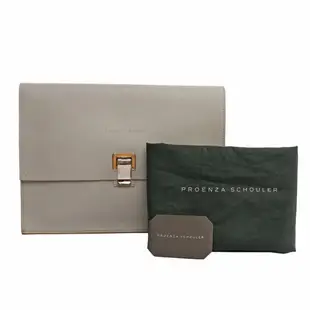 PROENZA SCHOULER 雙拼色大手拿包午餐包 ( 灰+黃)