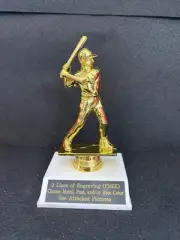Baseball Batter Trophy. (Please See All Photos)