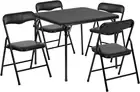 Flash Furniture Mindy Kids 5-Piece Folding Square Table and Chairs Set for Dayca