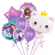 13PC Gabbys Dollhouse Cat Foil Balloon Set Birthday Party Supplies Decoration