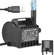 LAPOOH Submersible Water Pump Electric 330L/H Small Fountain Pump with Max 6.5ft Lift, 6.5ft USB Cable and Suction Cup Base, Portable Mini Pump for Fish Tank, Pond, Aquarium, Pet Drinking