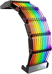 Mobestech Glowing Lines Cable Neon Power Cord 24-pin Extension for Computer Chassis