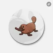 Cute Platypus Animal | 4'' X 4'' Round Decorative Magnet
