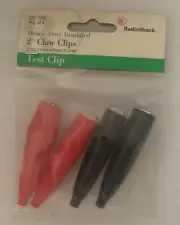 4X PACK Radio Shack Insulated Test Clips Heavy Duty Claw 2 INCH