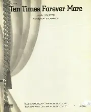 BACHARACH & DAVID TEN TIMES FOREVER MORE SHEET MUSIC PIANO/VOCAL/GUITAR 1970 NEW
