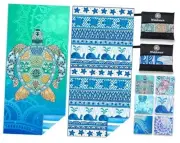 2 Pack Microfiber Lightweight Beach Towel Sand 32x71 inch 2 Pack Turtle Multi