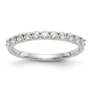 0.50ct. CZ Solid Real 14K White Gold 11-Stone Wedding Band Ring