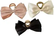 NULYLU 3pcs Bow Hairpin Hair Claw Clips Large Claw Clips Large Bow Claw Clips Bow Hair Claw Clip Hair Accessories for Women Hair Jaw Clip for Women Claw Barrettes for Women Satin