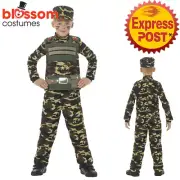 CK1704 Camouflage Army Military Hero Boys Child Soldier Book Week Kids Costume