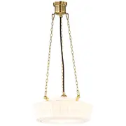 Abbotsford 3 Chain Pendants Lights Art Deco Lighting Brass Gloss Glass Retro Period