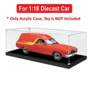 Acrylic Display Case for 1:18 CLASSIC CARLECTABLES FORD XC FALCON SUNDOWNER VAN RED FLAME Diecast Car Model Figure Storage Box Dust Proof Glue Free