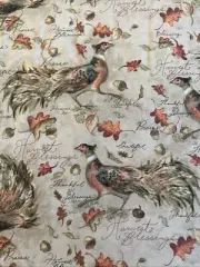 BTY PHEASANT RUN Cotton Fabric Susan Winget Harvest Blessings Game Bird
