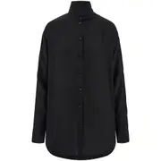 [Ferragamo] Ferragamo Sash-collar Silk Blouse 42 IT BLACK