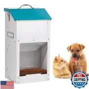 KHEARPSL Automatic Dog Feeder Outdoor Galvanized Dog Food Dispenser 15lbs Pet