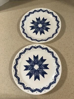 CORELLE BY CORNING "BLUE STAR" 10 1/4" DINNER PLATE'S SET OF 2 NEW