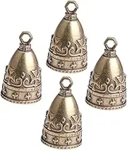 COHEALI 4Pcs Vintage Copper Bells for Christmas Decorations Retro Chimes Hanging Charms for DIY Craft Projects for Festive Home Decor