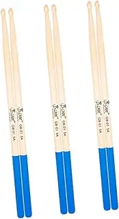 ERINGOGO 3Pairs Maple Drum Practice Sticks Non Slip Percussion Drumsticks for Beginners and Professionals Durable Wood Drum Mallets for Adults Blue Color
