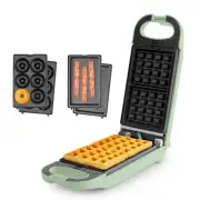 ® Swap & Flip Waffle Maker with Removable Plates: 3-in-1 Panini Press, Mini D...
