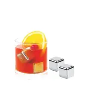 Avanti Stainless Steel Ice Cubes With Velvet Pouch Set of 4