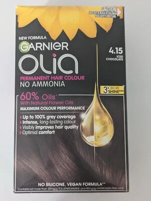 Garnier Olia Permanent Hair Colour Dye 4.15 ICED CHOCOLATE BROWN Fast FREE Post