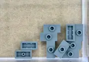 LEGO Parts Lot (10) ~ Dark Bluish Gray 1 X 2 Plate W/ 1 Stud (Jumper) ~ No 15573