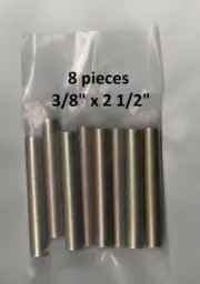 Steel All Thread Lamp Pipe Nipples, 2.5" Inch, 1/8IP Standard Lamp Pipe - 8 Pcs