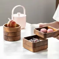 在飛比找樂天市場購物網優惠-咖啡托盤 蛋糕托盤 麵包托盤 創意可堆疊木盤子日式風木質餐具