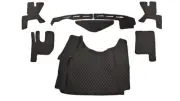 Set Black Mats for Renault Gama T Tunnel 2013 - 21 Eco Leather Door Floor Dash