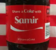 Share A Coke With Samir Limited Edition Coca Cola Bottle 2015 USA