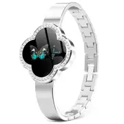 S6 Women Smart Bracelet Color Blood Pressure Heart Rate Blood Oxygen Monitor Remote Camera IP67 Waterproof Smart Wristband - Silver