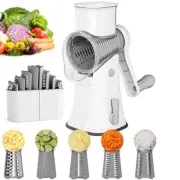 5 in 1 Rotary Cheese Grater Shredder Kitchen Mandoline Vegetable Julienn Slicer