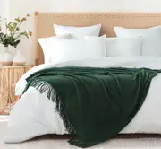 Gioia Casa Luxury Super Soft Textured Knitted Throw Blanket Forest
