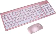 Tofficu Professional Wireless Keyboard Mouse Thin Lightweight Design for Desktop Laptop Comfortable Silent Typing Experience USB Receiver Included