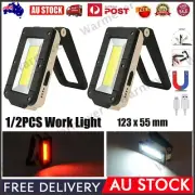 1/2PCS LED Work Light COB Inspection Lamp Magnetic Hand Torch USB Rechargeable