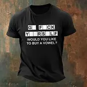 Men's Letter Printed Funny T Shirt Tee Top 100% Cotton Short Sleeve Graphic Shirt Black Army Green Comfortable Tee Street Sports Outdoor Fashion Designer Cloth
