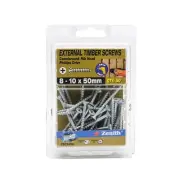 Zenith 8 - 10 x 50mm Galvanised Countersunk Rib Head Timber Screws - 50 Pack