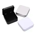 Mini Metal Tins Container Square Hinged Flip Storage Tin Box Jewelry Coin Ca DS