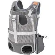 Backpack Hands-Free Adjustable Pet Travel Harness Suitable for Small and Medium-sized Dogs and Cats Breathable Easy to Remove (Gray)