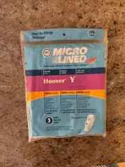 Hoover Micro Lined Vacuum Bags. Hoover Y. 3pk. Brand New