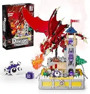 Dragons & Treasures Castle Building Set for Adults, Compatible with Lego, Guard Tower Architecture with Magic Dice and Squint Monster, Ideas Gift Dragon Toy for Boys Girls (927 PCS)
