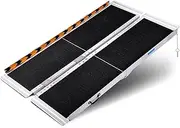 Altus Portable Wheelchair Ramp Aluminum Folding Handicap Ramp Non-Slip Surface Double Non-Skid Ends Weight Capacity 270kg/600lb 4FT