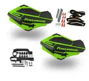 Powermadd Sentinel LED Turn Signal Handguards Green Black Snowmobile Ski Doo