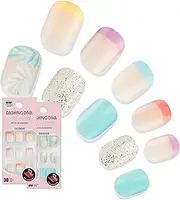 Dashing Diva Magic Press Nail Bundle - On An Island Collection - Square Press On Nails - Eternal Youth & Stay Palm - Long Lasting Gel - Lasts Up to 7 Days - 2 Sets