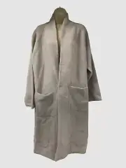 $352 Eileen Fisher Women's Gray Cozy Open Front Duster Wool-Blend Coat Size S