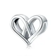 Heart To Heart Simple Silver plating Charm for Bracelet Jewelry Accessories