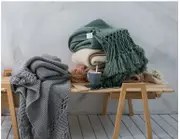 125*180cm Cozy Decorative Knit Woven Throw Blanket Sofa Throw Bed Throw Bed Blanket