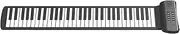 61 Keys Roll Up Piano with Built-in Speaker 16 Tones 6 Demos Supports Recording Sustain Headphone Jack Silent Hand Roll Piano Silicone Electronic Keyboard Black & White 61 Keys